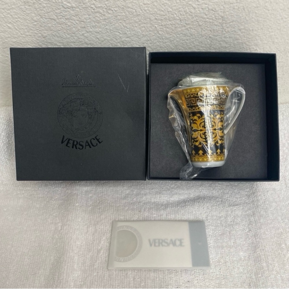 NEW Authentic Versace Rosenthal Floralia Gold Creamer Dining Luxury Classic